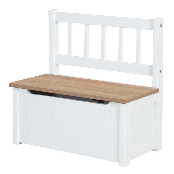 roba kids – wholesale Bench – ROBA children's chest bench 'Woody' - toy chest in white wood