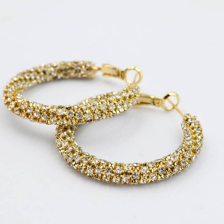 Chic Crystal Hoop E29 for wholesale by Treasure Jewels Inc.