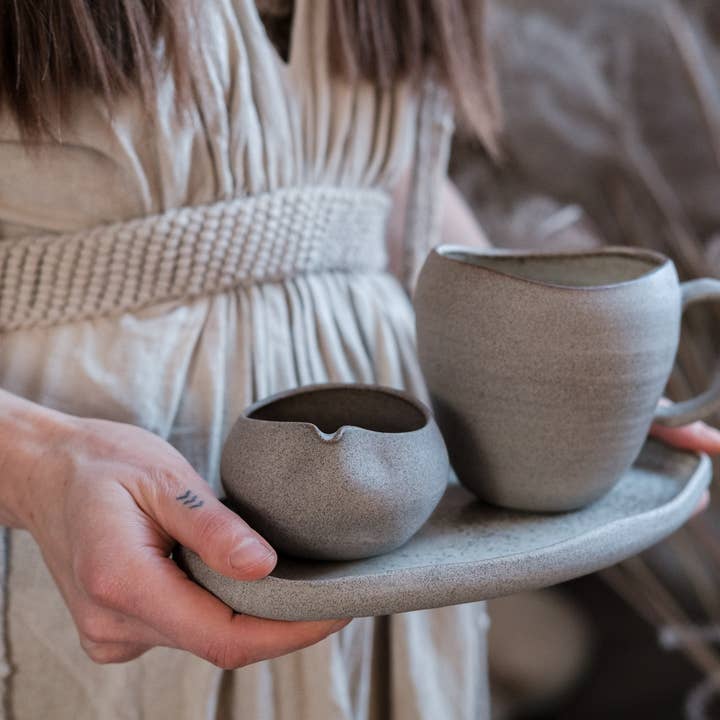 Stone Collection INTROVERT Mug — handmade organic stoneware for wholesale by LAIMA CERAMICS (SIA Radosa Apvieniba Spares)