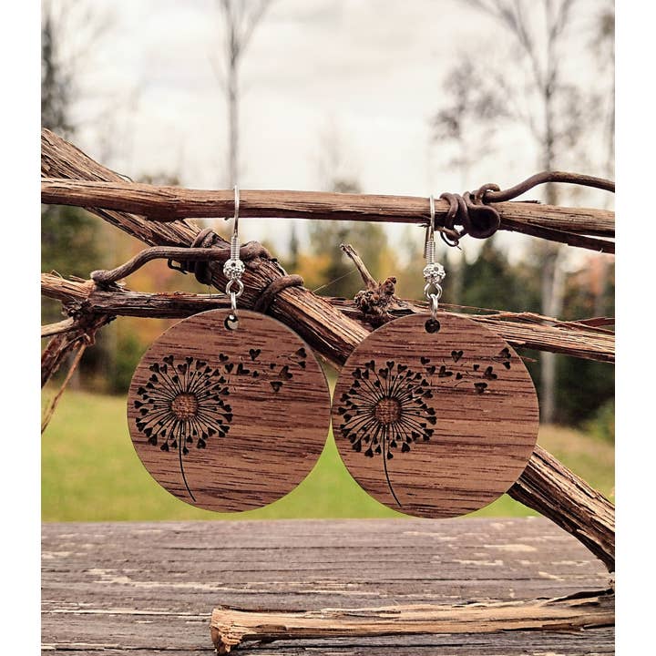 Mabel's Way - Wholesale Dangle Earrings - Dandelion Wishes Walnut Earrings1