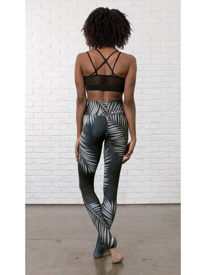 Eagle Rock Werkshop® - Wholesale Athletic/Lounge Leggings - Women's - Black Palms - Buttery Soft Athleisure Leggings4