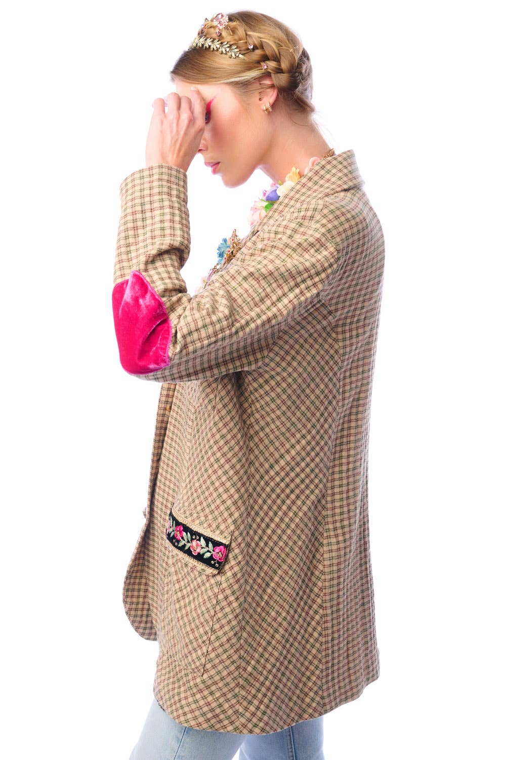 Aratta | Women's Fashion - Wholesale Blazer - Women's - Diana Beige Floral Blazer | Plaid Blazer | Flowery Jacket29