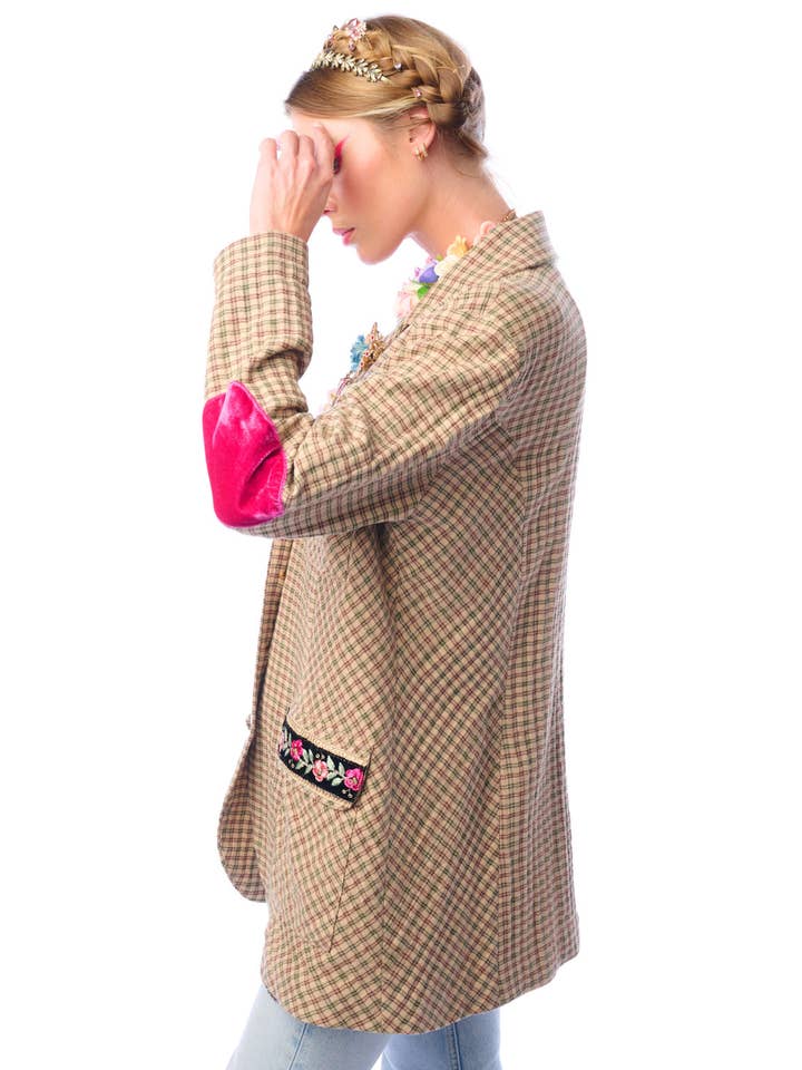 Aratta | Women's Fashion - Wholesale Blazer - Women's - Diana Beige Floral Blazer | Plaid Blazer | Flowery Jacket29