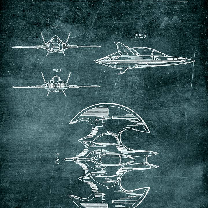 Fresh Prints of CT - Wholesale Art Print - Batwing 1991 Patent Art Print - Superheroes