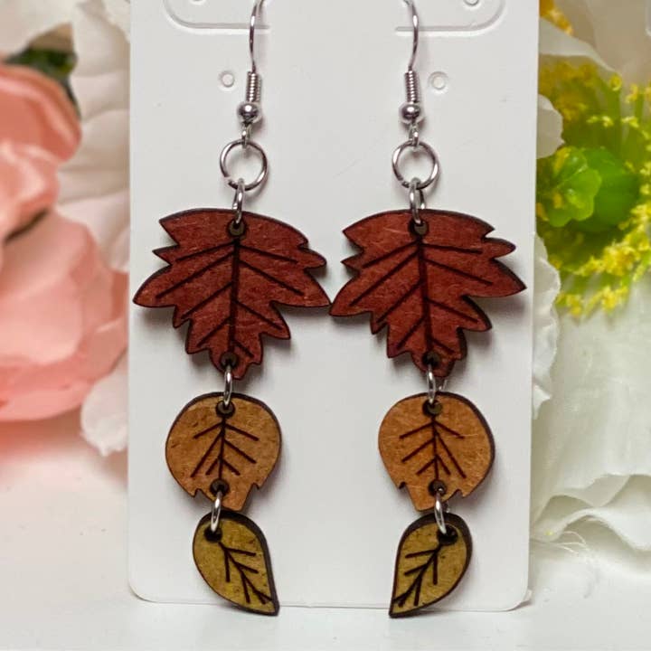 Fall Leaf Earrings for wholesale by Delight Design/Delight Accessories