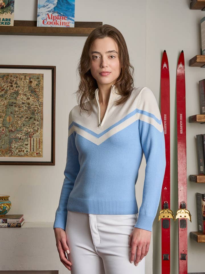 CLOUD 9 Quarter-Zip Merino Ski Sweater for wholesale by Club Off Piste