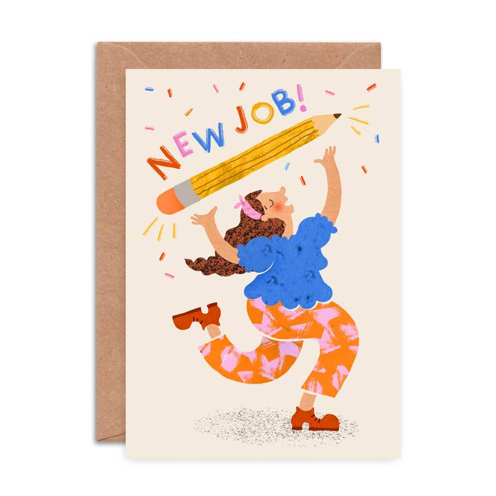Biglietto di Auguri per il Nuovo Lavoro | Divertente Biglietto Illustrato di Congedo per la vendita all'ingrosso da parte di Emily Nash Illustration Greeting Cards