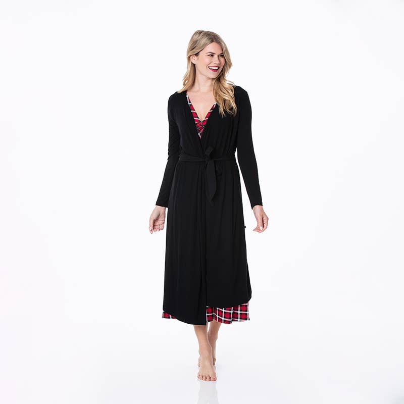 KicKee Pants – wholesale Robe – Women's – Women's Bamboo Viscose Robe - Midnight1