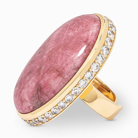 Anillo KA Statement en petalita rosa para venta al por mayor de Laura Foote Designs