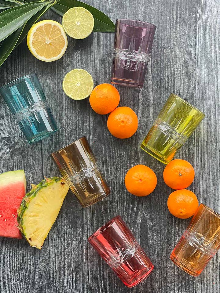 Set di 6 bicchieri da tè in cristallo intagliato per la vendita all'ingrosso da parte di Scents and Feel