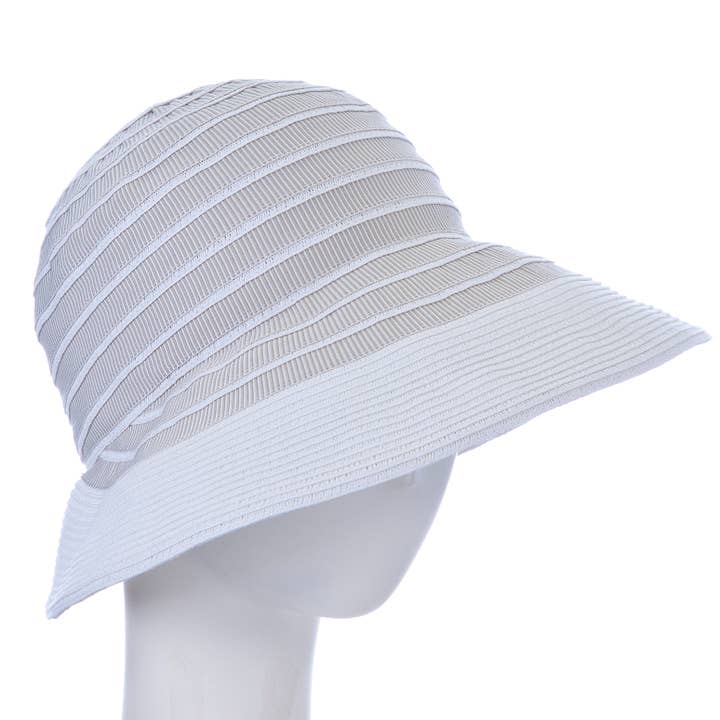 Garden Packable Fine Ribbon Women's Straw Hat for wholesale by Giovannio