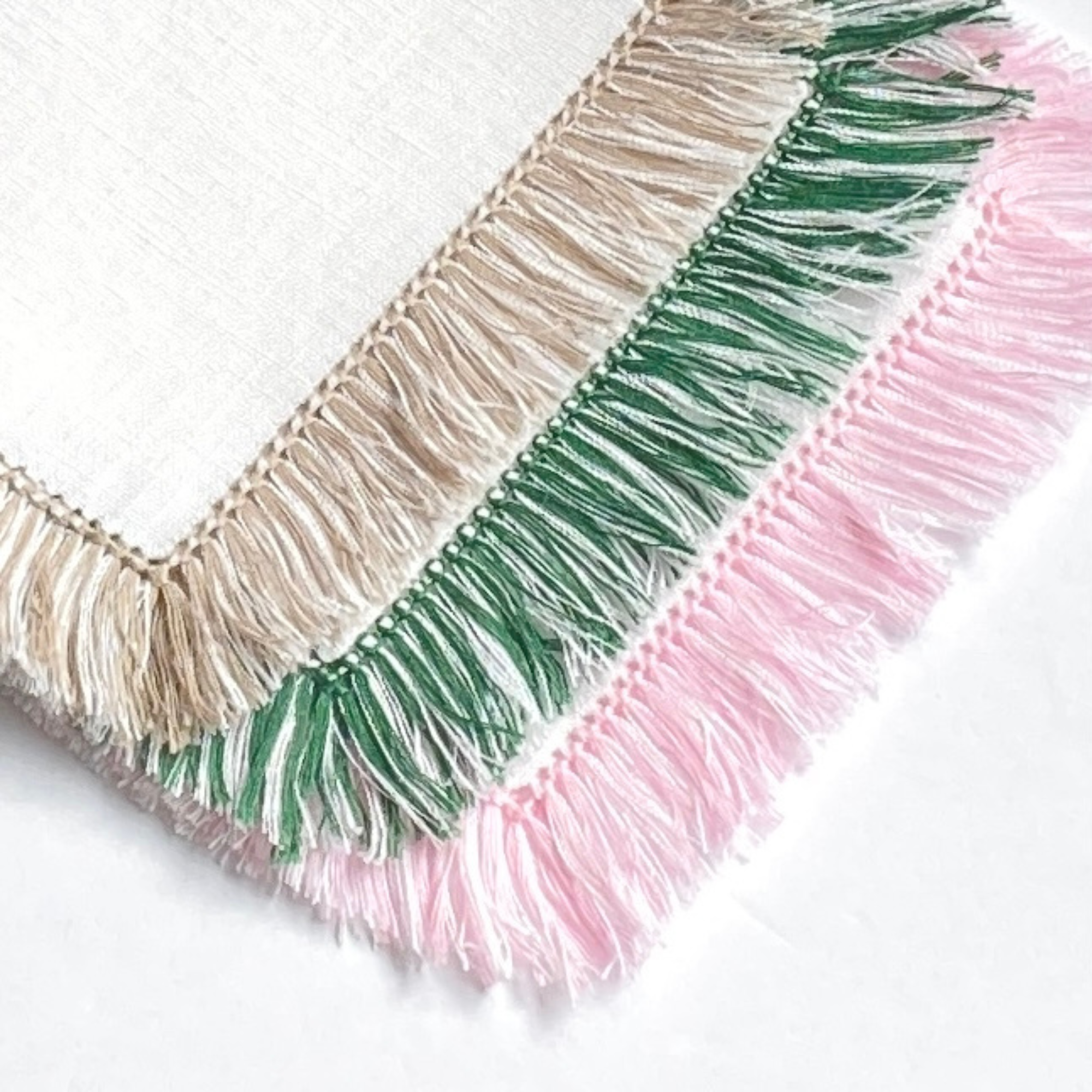 Garden Folly Fine Linens - Wholesale Dinner & Cloth Napkin - Fringe Benefits Linen Cocktail Napkin10