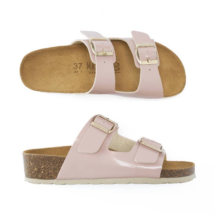 Ciabatta twee banden ANA oudroze - Art.MD0244 voor wholesale door Mandél