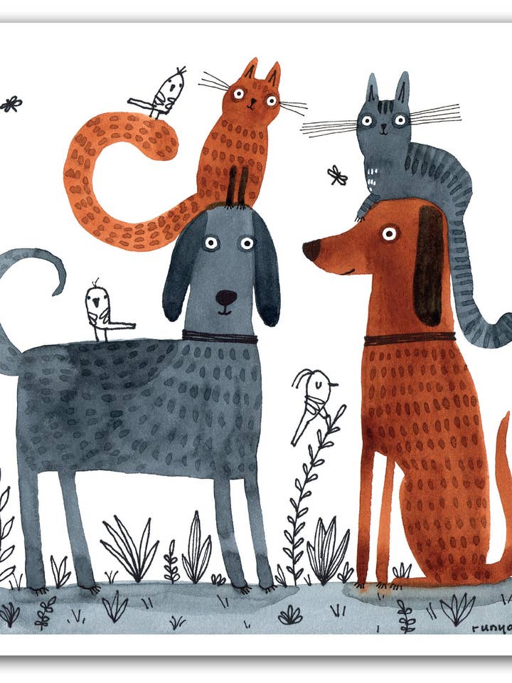 NC441 Chapeaux pour chiens - Terry Runyan (non disponible aux États-Unis) pour la vente par Cardiau Nico Cards