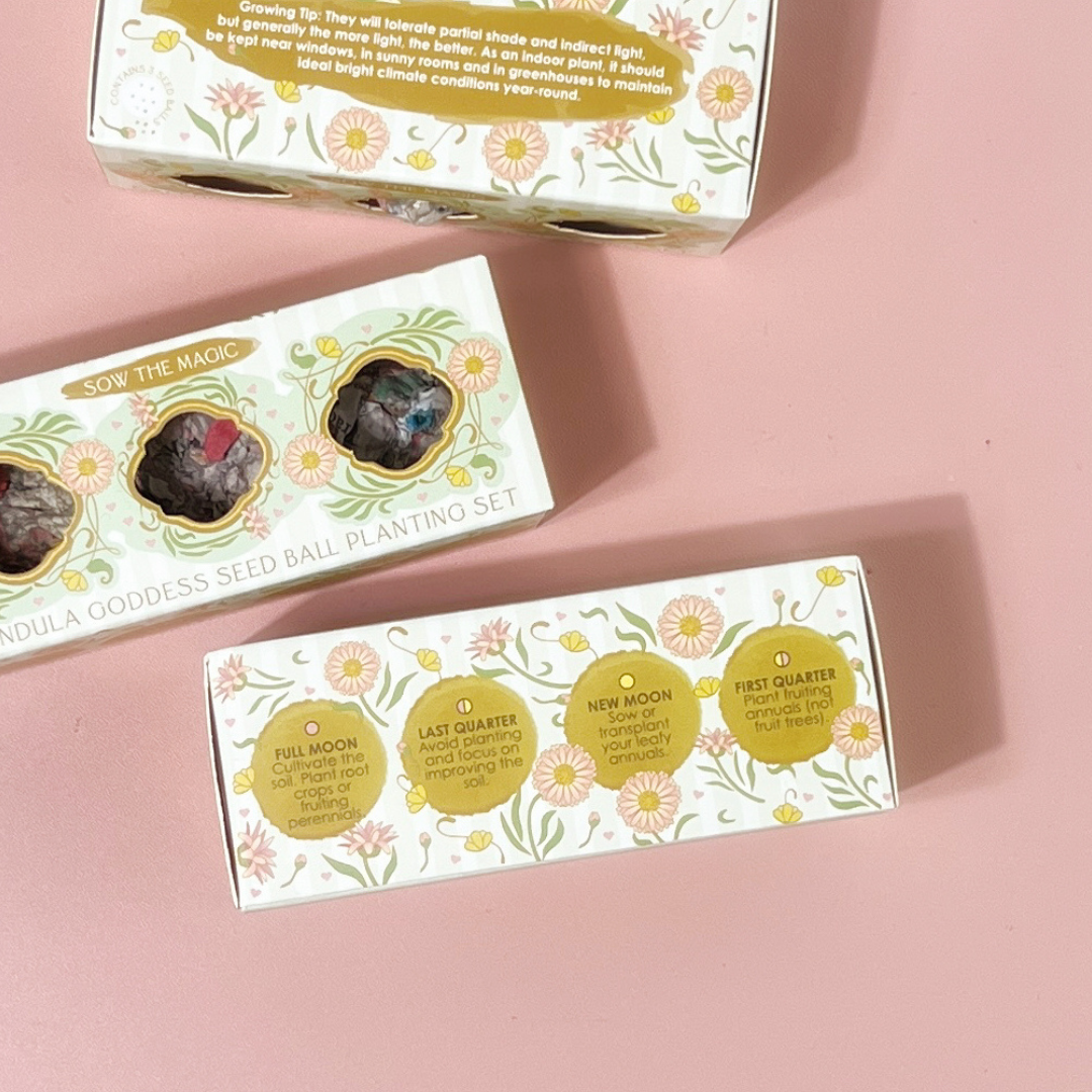 Sow the Magic – Großhandel Pflanzensamen – Calendula Goddess Mini-Samenkugel-Set in Geschenkbox4