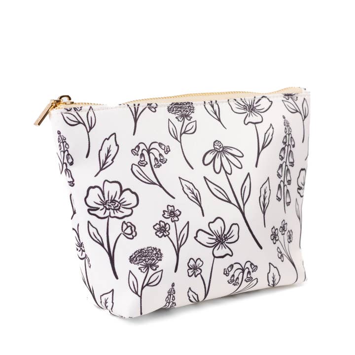 Elyse Breanne Design – wholesale Pouch – Women’s – Ivory Pressed Floral Carry-All Pouch