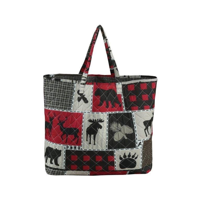 Duke Imports - Wholesale Tote Bag - Women's - "Lodge Life" Designer Quilted Tote Bag