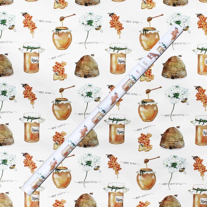 Bee Kind Wrapping Paper for wholesale by Knollwood Lane