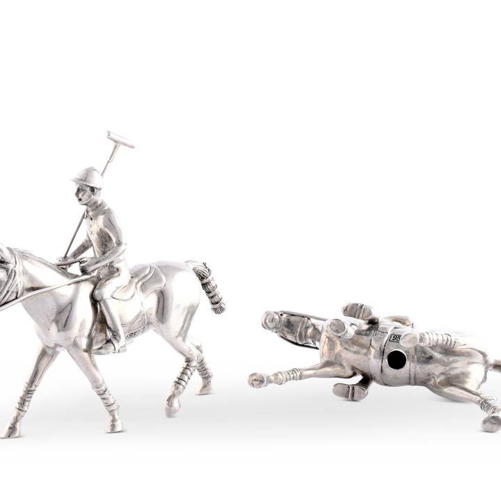 Vagabond House - Wholesale Salt & pepper shaker set - Pewter Polo Player Salt & Pepper Set4