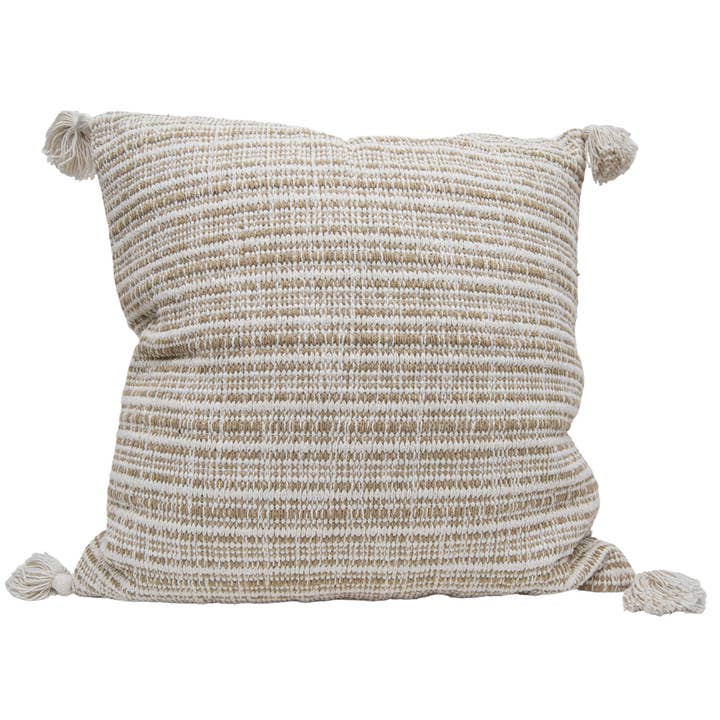 Foreside Home & Garden - Wholesale Throw/Decorative Pillow - Genevieve 24x24 Brown Cotton with Polyester Filled Pillow