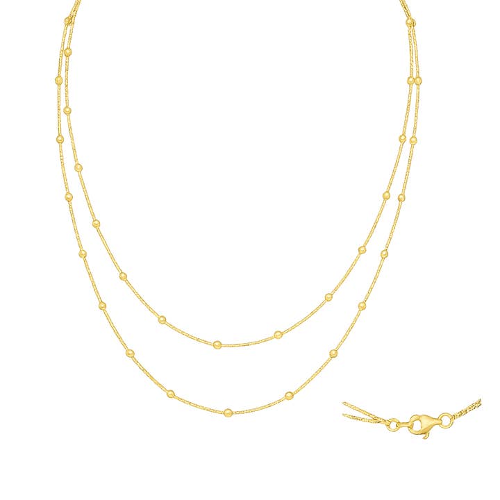 Halsband i sterlingsilver och 18K guldplätering med dubbla lager för wholesale av De Mexico