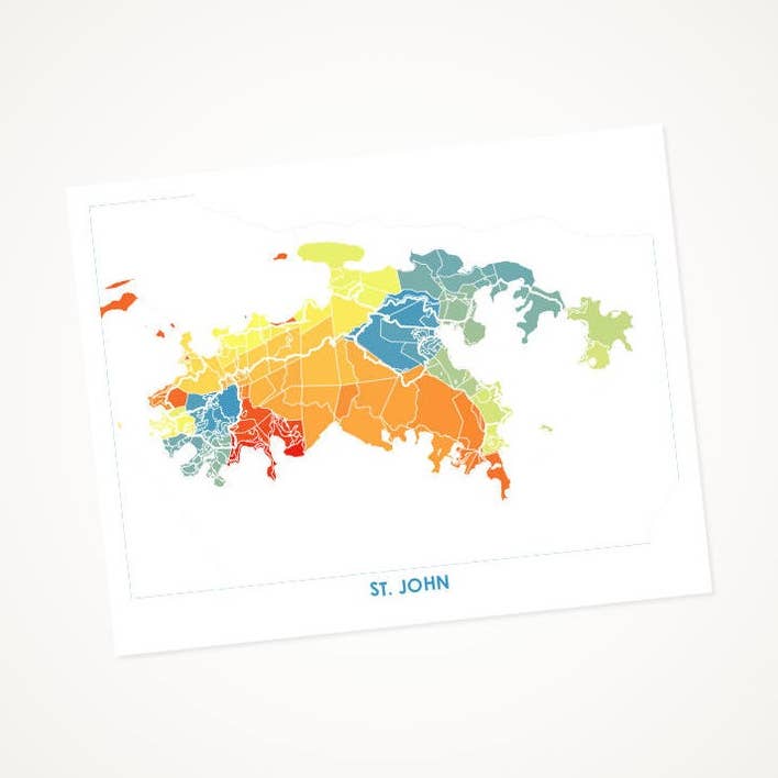 Juanita's Adventures - Wholesale Art Print - Juanitas St John Map Print0