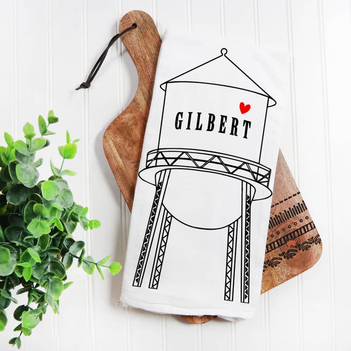Love You a Latte Shop - Wholesale Tea Towel - Gilbert Arizona Water Tower Kitchen Towel