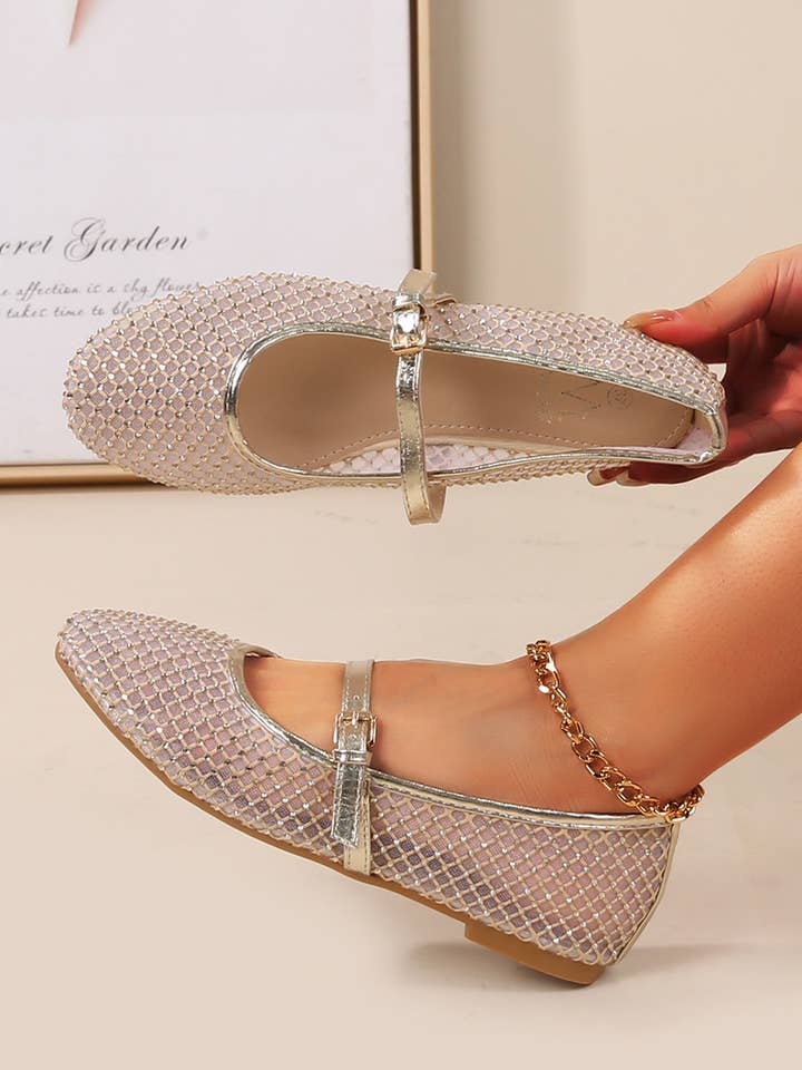 BELLICY / Cink-me - Wholesale Flats - Women's - Mesh and translucent net ballet flats with br, QP55-122