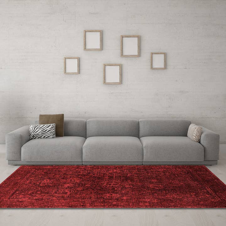 Tapis bohème rouge persan lavables en machine pour la vente par Ahgly