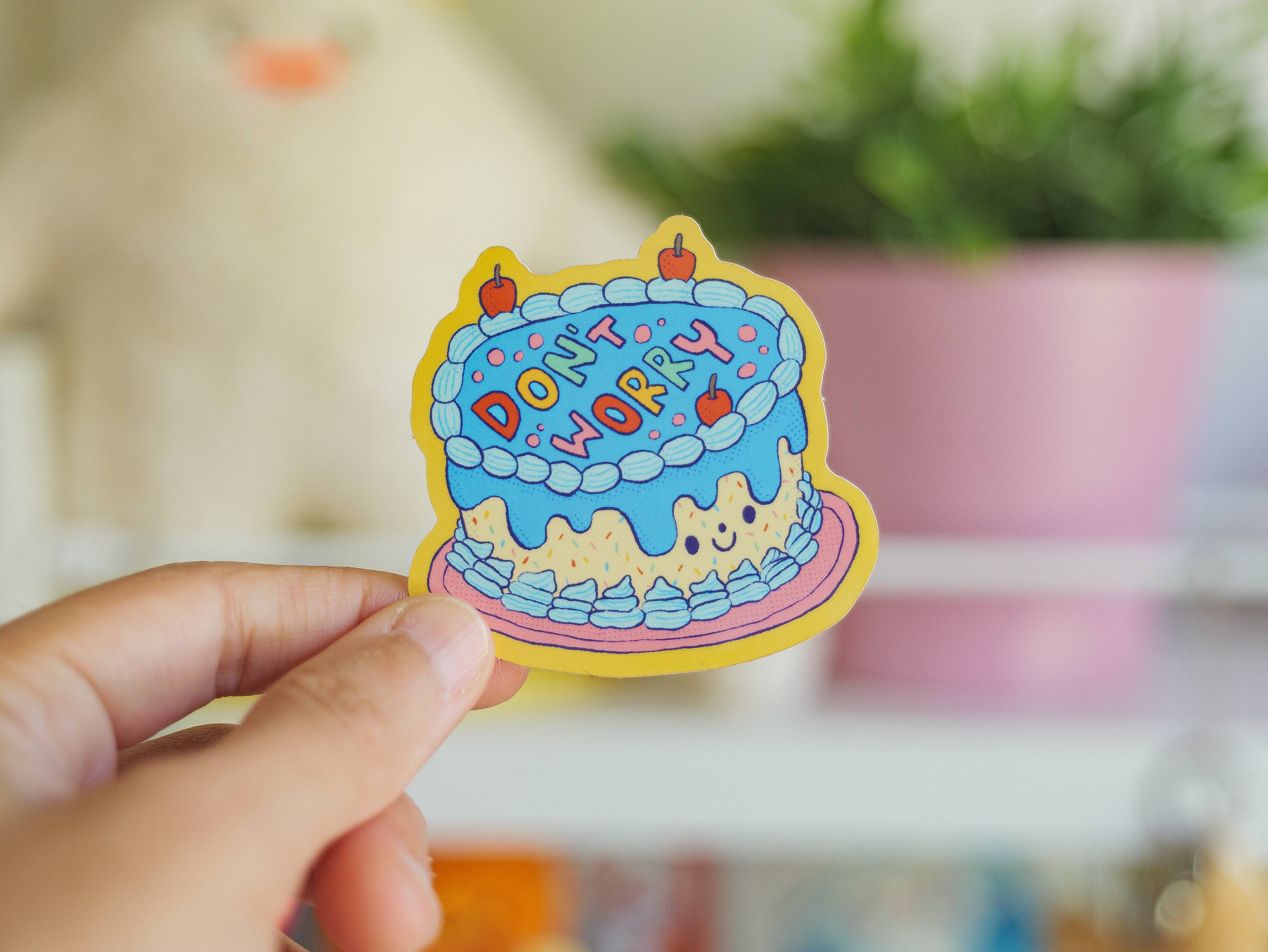 Ivna Lins - Wholesale Sticker - Don't Worry Blue Cake Vinyl Sticker - Blue Confetti Vanilla2