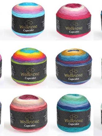 Wollbiene Cupcake garn i ullgradient, 150 g för wholesale av Wollbiene