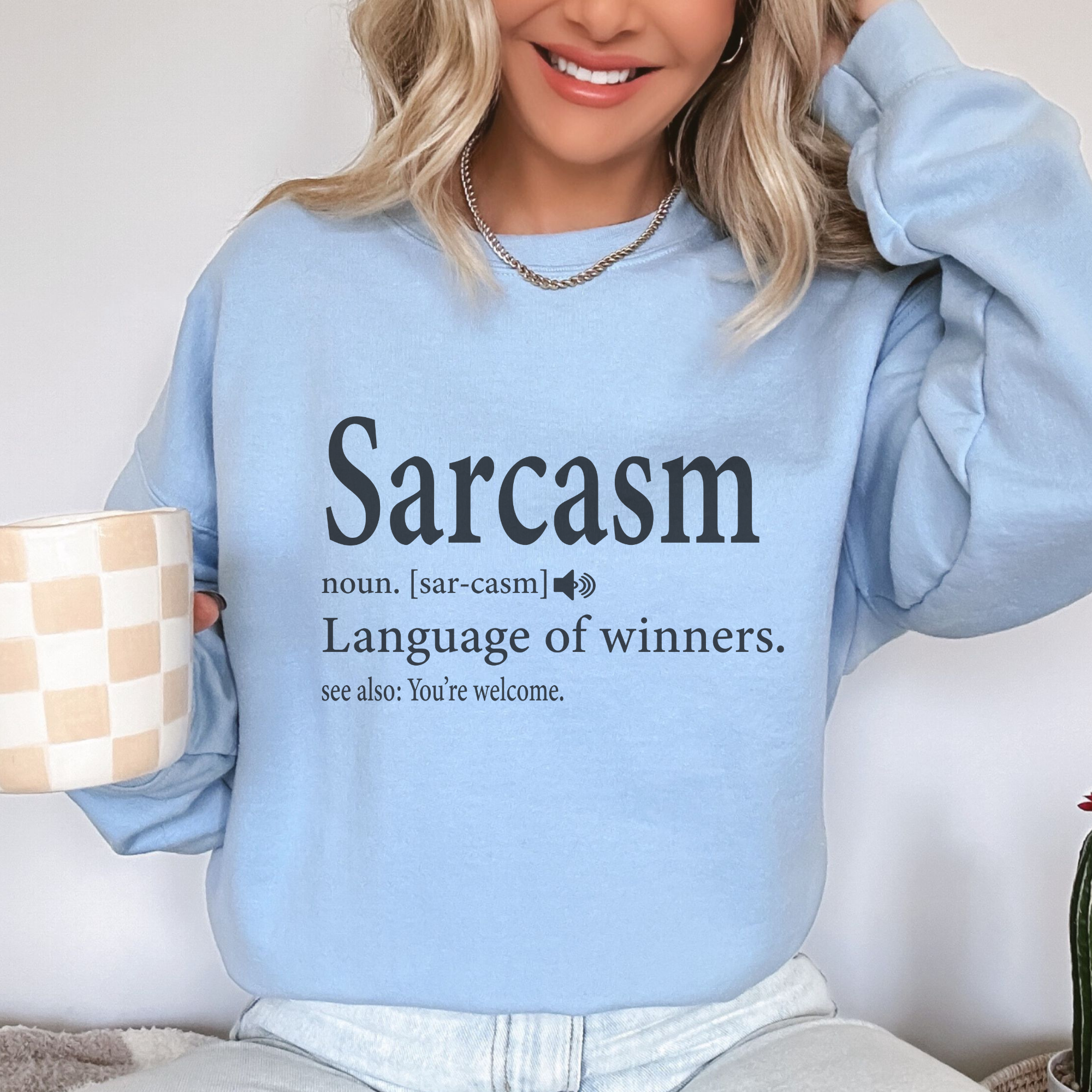 Trendznmore - Modern Graphic Apparel - Vente Sweat-shirt à imprimés – femme - Sweat-shirt graphique à col rond Funny Sarcasm Definition4