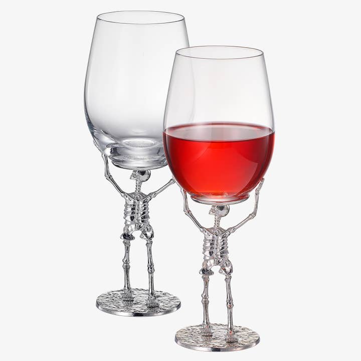 The Wine Savant / Khen Glassware - Wholesale Wine Glass - Stemmed Skeleton Wine Glass | Set of 2 | 19oz