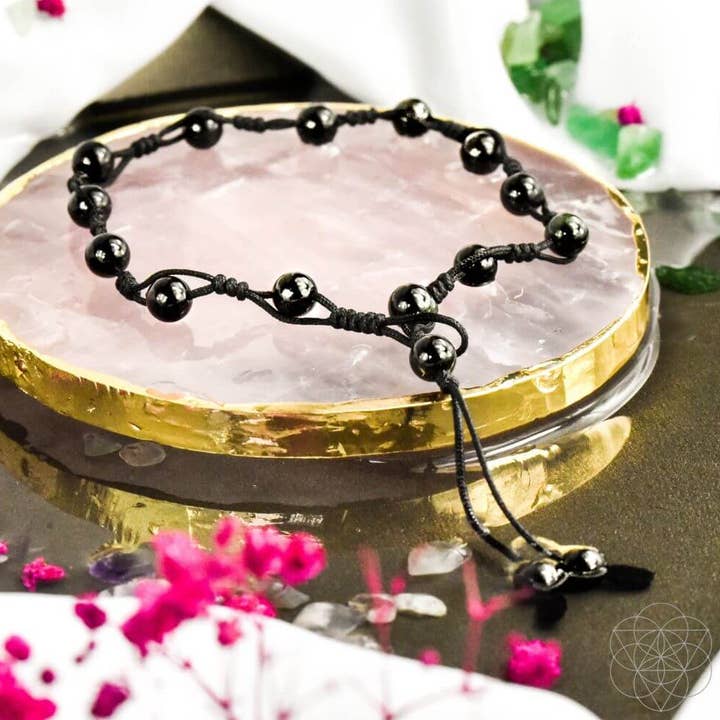 Obsidiaan aarding enkelbandje voor wholesale door Conscious Items