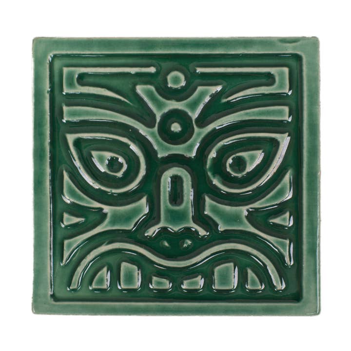Alohi Tiki Coaster for wholesale by Bauer Pottery