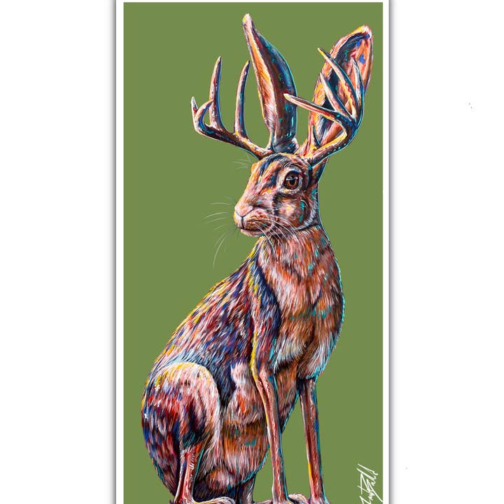 Jackalope Paper Print for wholesale by The Painted Ladies