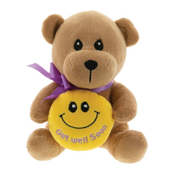Get Well Soon Bear with Yellow Smile Face for wholesale by Kelli's