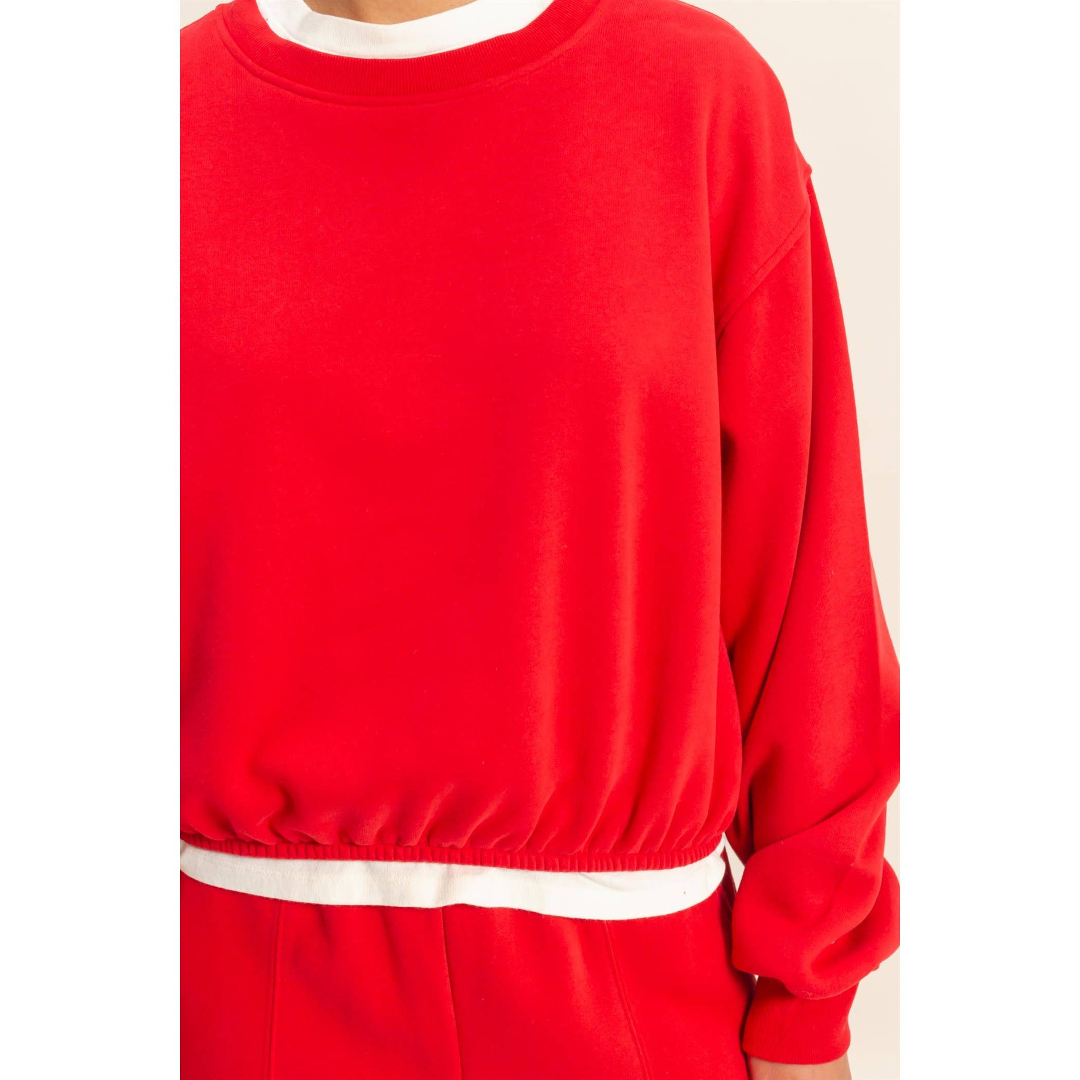 Double Zero - Vente Sweat-shirt – femme - Sweat-shirt court à ourlet élastique coupe décontractée11