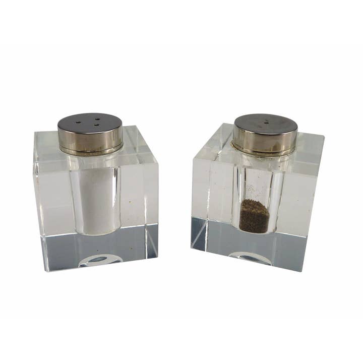 AULICA - Wholesale Salt & Pepper Shaker Set - Square Glass Salt and Pepper Shakers