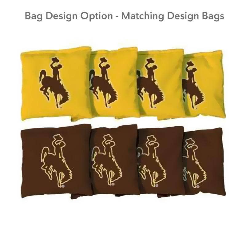 Skip's Garage - Vente Jeux de cornhole - Ensemble de cornhole en bois de rose brun Wyoming Cowboys1