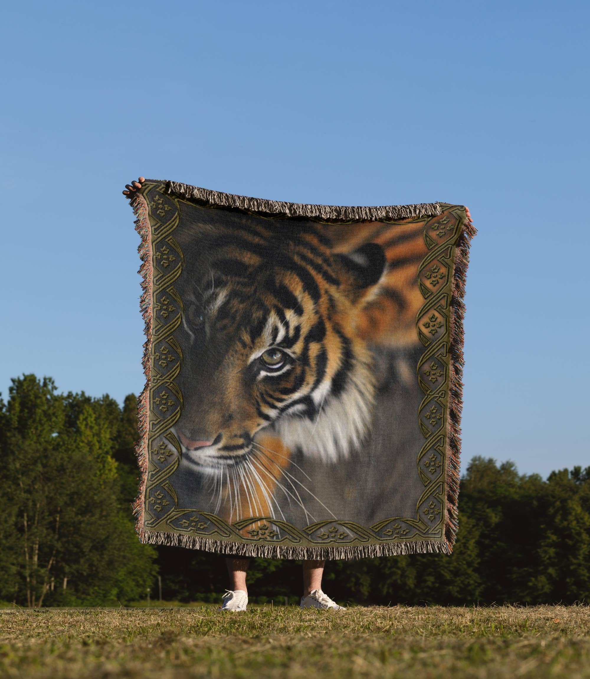 3dRose - Wholesale Throw Blanket - 3dRose, Beautiful Bengal Tiger Print and Frame, Blanket1