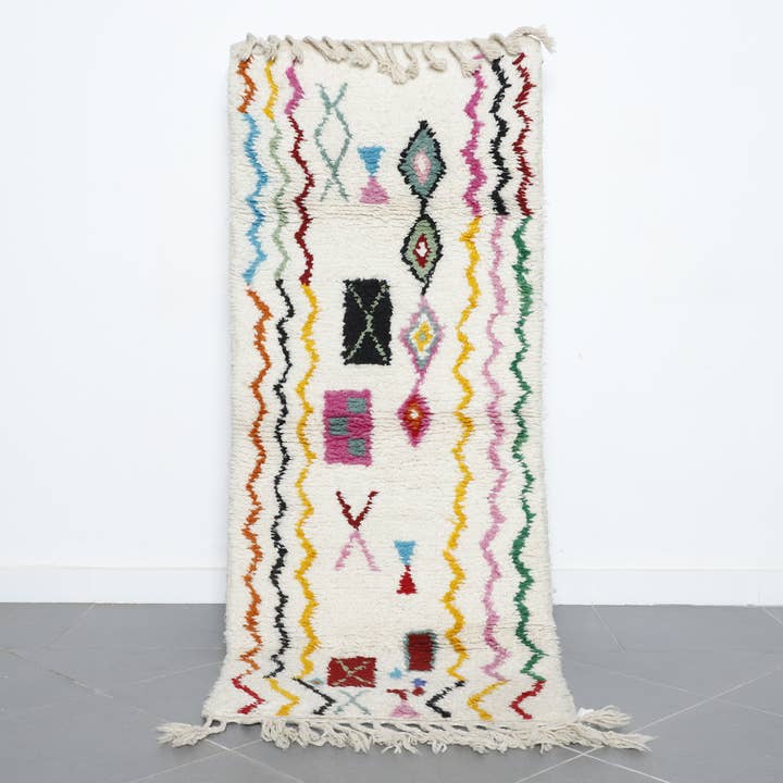 Colorful Moroccan Runner – Handmade Berber Wool Rug for wholesale by MUSMUSRUGS