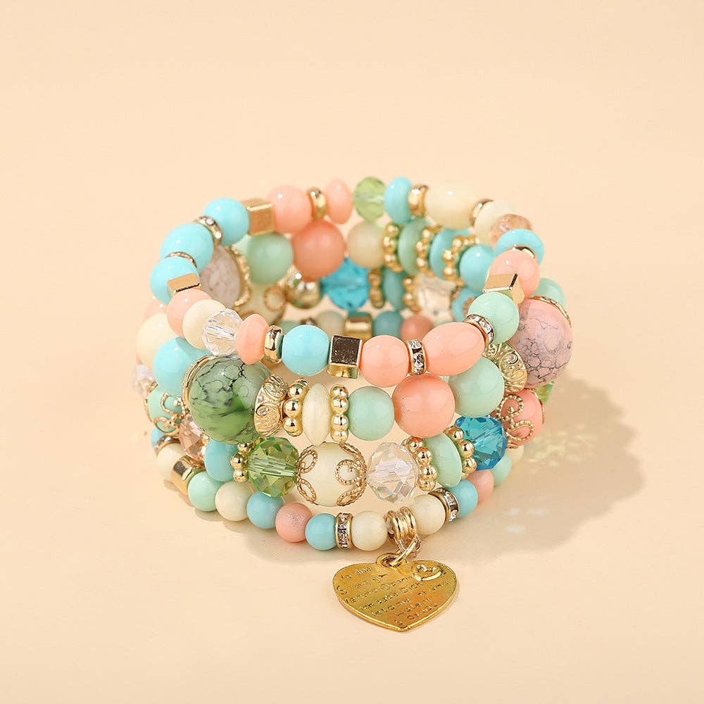 pinkblu02 - Vente Bracelet de perles - Bracelet Bohème Multi-Couches en Perles de Bois20