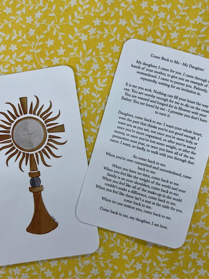 My Daughter - Monstrance Prayer Card for wholesale by Emily S Pitre Art