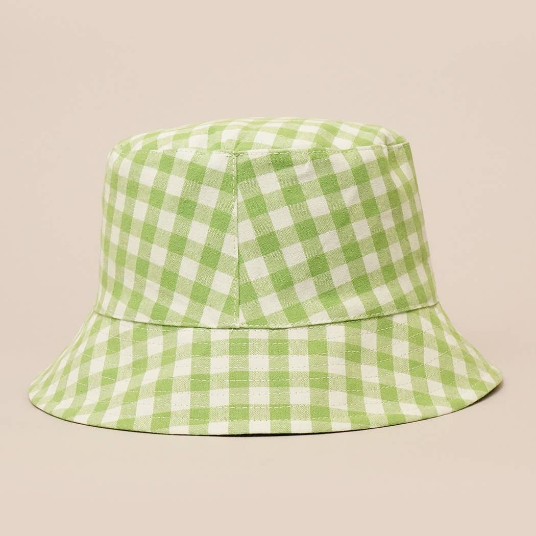 Wholesale Gingham Reversible Bucket Hat for your store - Faire