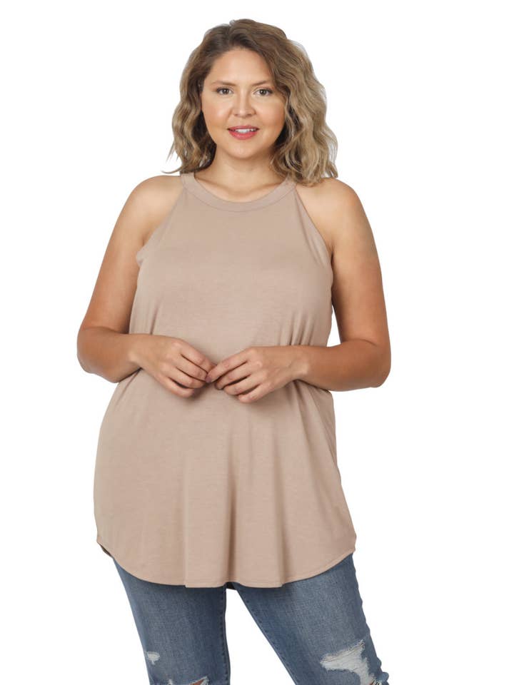 Débardeur à col nu - Moka - Haut tendance pour femmes pour la vente par LeggingGirl.com