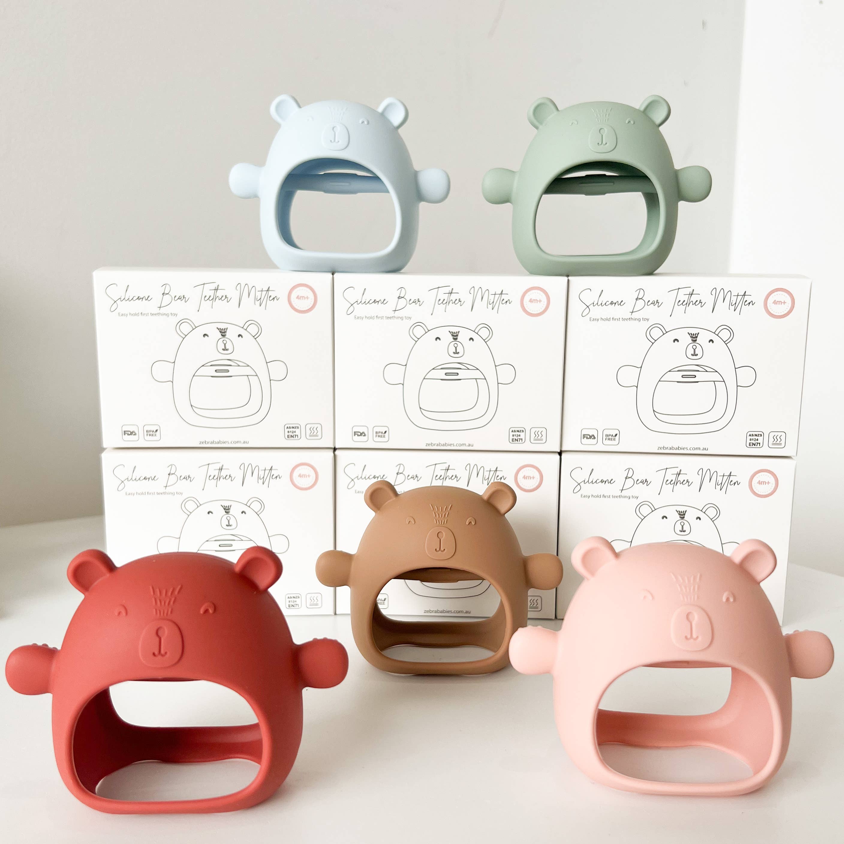 Zebra Babies - Wholesale Teether (not clip-on) – Baby - Silicone Bear Teething Mitten7