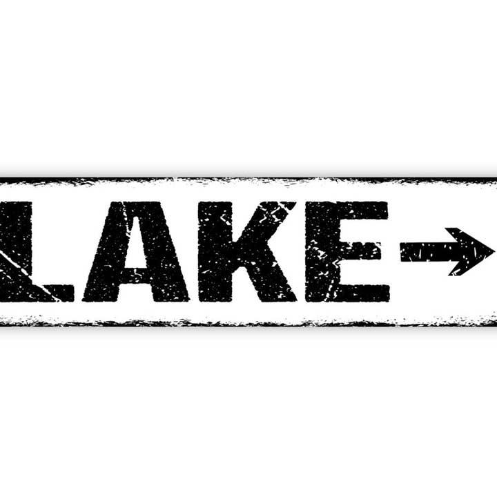 Black Hills Wildwoods - Wholesale Sign - Lake With Arrow Sign - This Way To The Lake Boat Dock Cabin