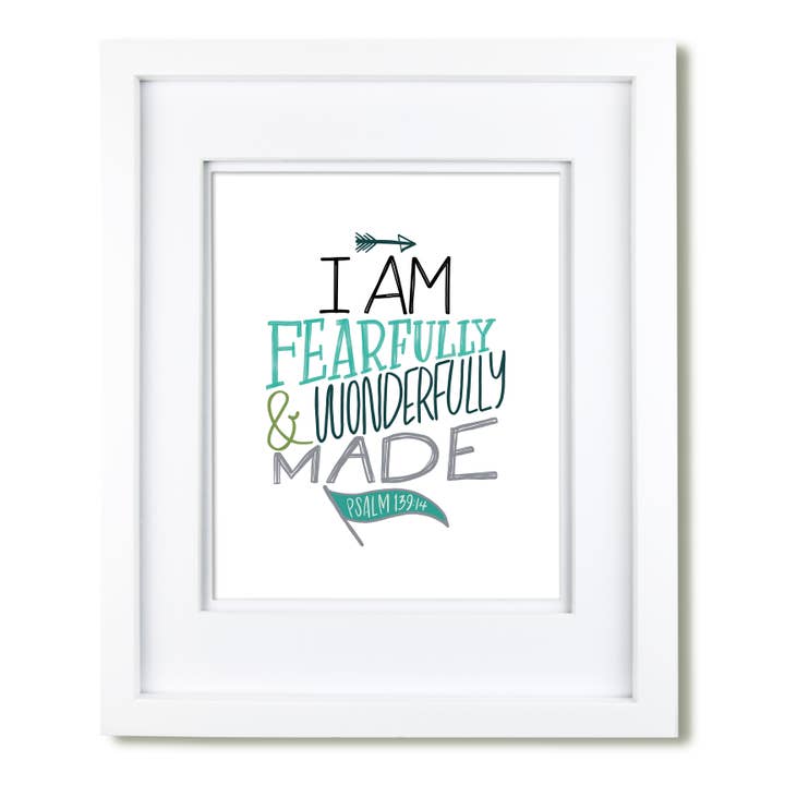 Fearfully and Wonderfully Made - Teal for wholesale by Krystal Whitten Studio
