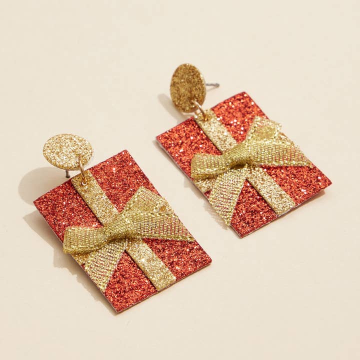 Lilla Haven – Großhandel Ohrhänger – Glitzer-Ohrringe in Geschenkbox mit Schleifendetail für festlichen Festtagsstil3